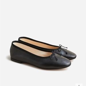 J Crew Black Leather Ballet Flats - Size 8